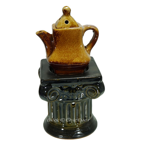 2x Duftlampen Keramik Aromalampen Duftstövchen braun 4177a